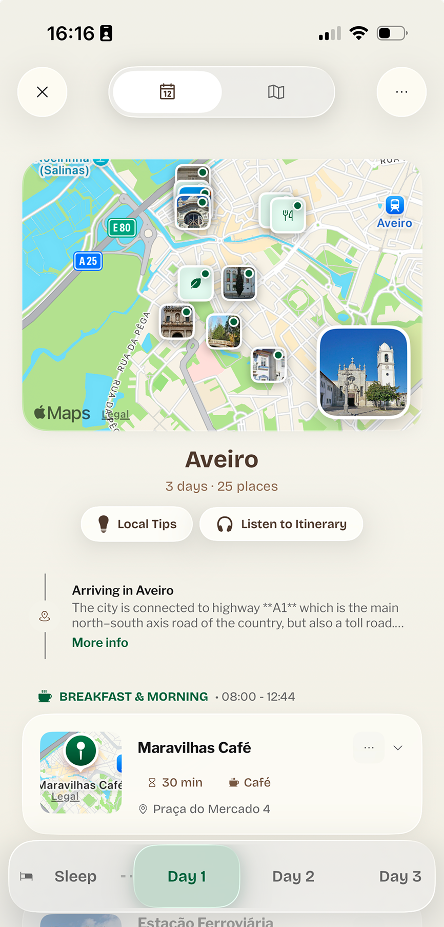 Planark — day-by-day itinerary