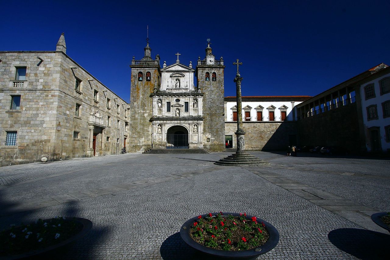 Viseu cathedral square and old town