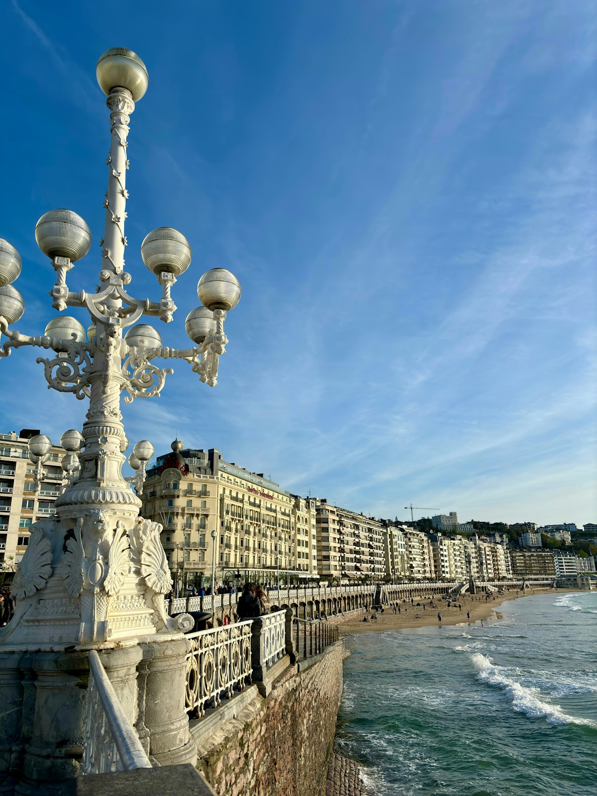 La Concha promenade at golden hour